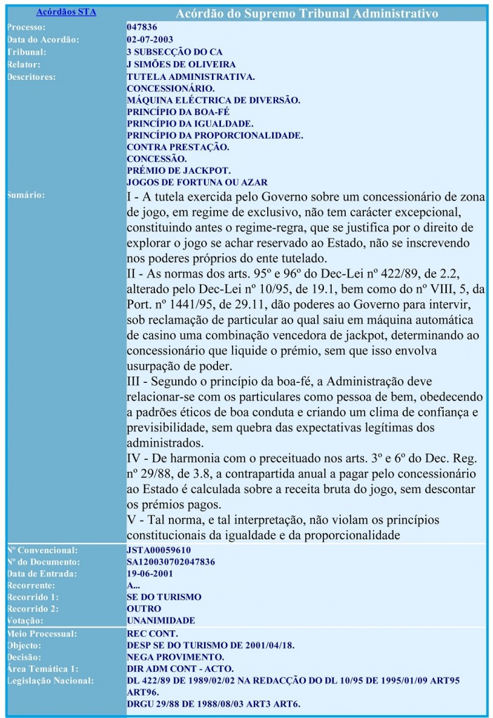 02-07-2003  Acordão do Supremo Tribunal Administrativo