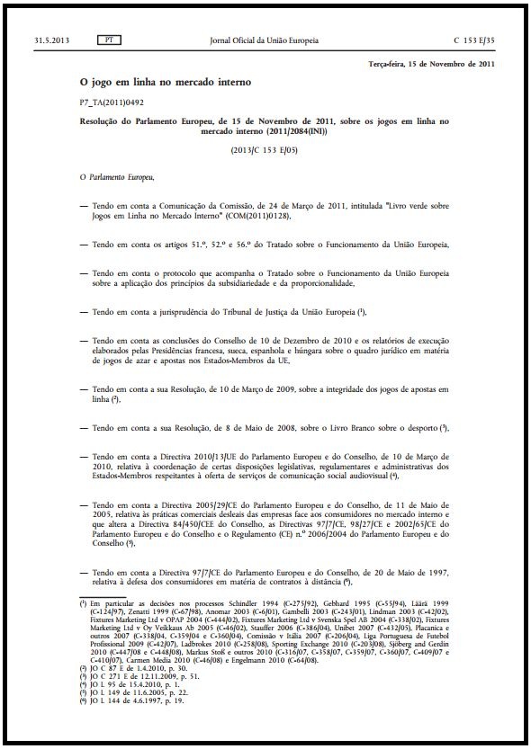 Resolução de 15 de Novembro de 2011
