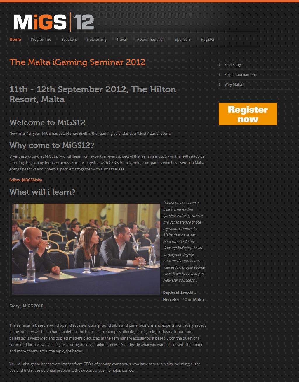 11-12.09.2012 - The Malta iGaming Seminar 2012