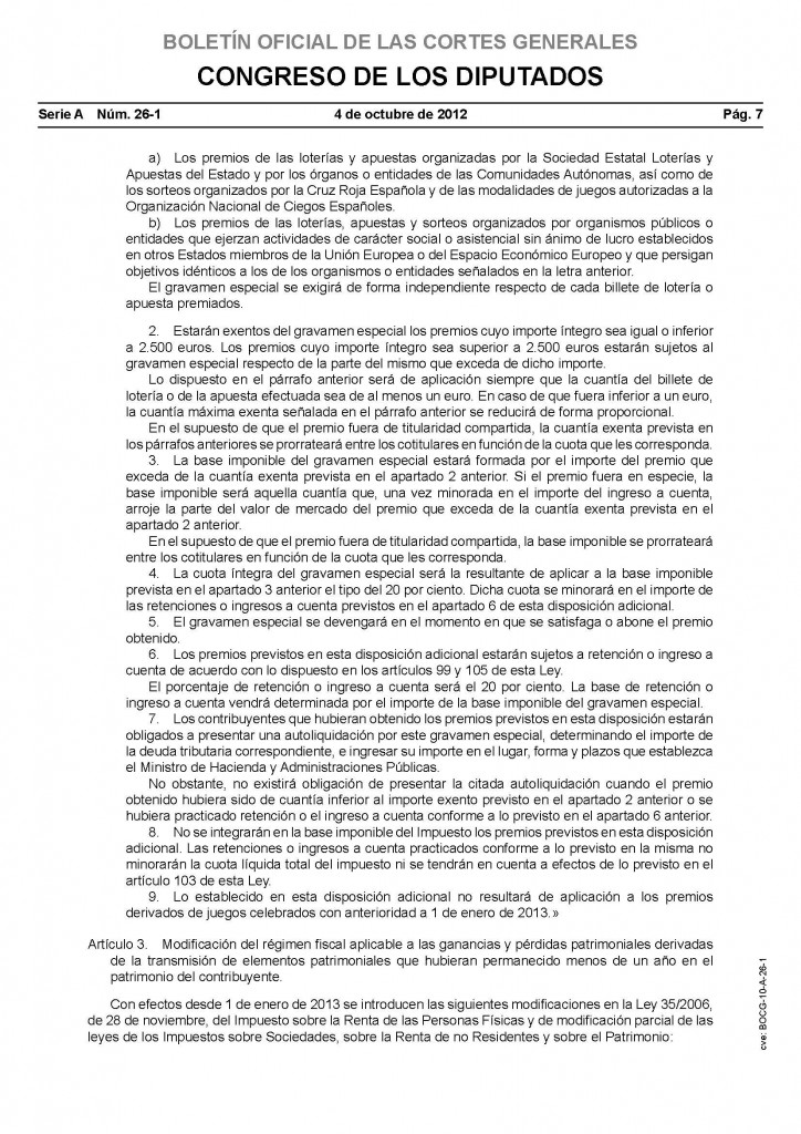 Projecto de alteração da tributação aplicável às receitas do jogo .Pag.7