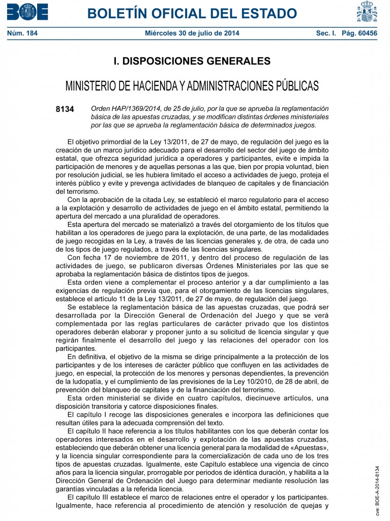 Espanha Apostas cruzadas