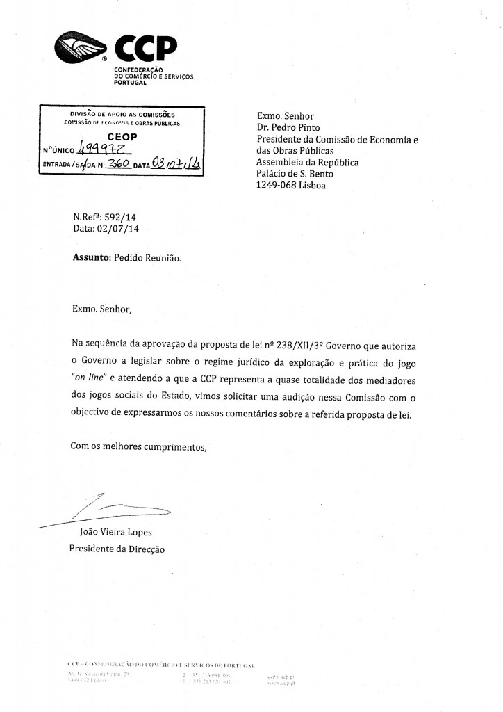 Parecer CCP - Confederação do Comércio e Serviços de Portugal