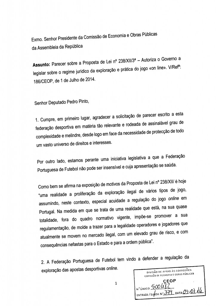 Parecer (CND) - FPF - Federação Portuguesa de Futebol